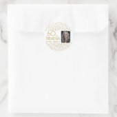 60 and Fabulous Gold Glitter Photo 60th Birthday Runder Aufkleber (Tasche)