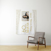 60 and Fabulous Gold Glitter Photo 60th Birthday Wandteppich (Beispiel)