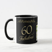 60 and Fabulous Ornament 60th Birthday Photo Tasse (Links)