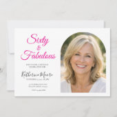 60 and Fabulous Photo 60th Birthday Party  Einladung (Vorderseite)