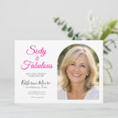 60 and Fabulous Photo 60th Birthday Party  Einladung (Stehend Vorderseite)