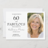 60 and Fabulous Photo 60th Birthday Party Einladung (Vorderseite)