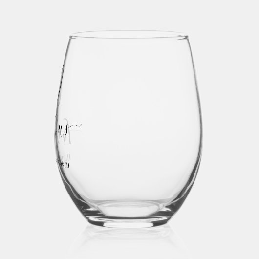 60 and Fabulous Sixtieth Birthday Elegant Script Weinglas Ohne Stiel (Links)