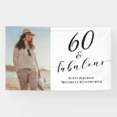 60 and Fabulous Sixtieth Birthday Photo Script Banner (Horizontal)