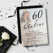 60 and Fabulous Sixtieth Birthday Photo Script Einladung