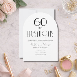 60 and Fabulous Sixty Birthday Invitation Einladung