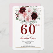 60 Años Cumpleaños Adulto Mujer Einladung (Vorne/Hinten)