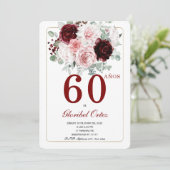 60 Años Cumpleaños Adulto Mujer Einladung (Stehend Vorderseite)