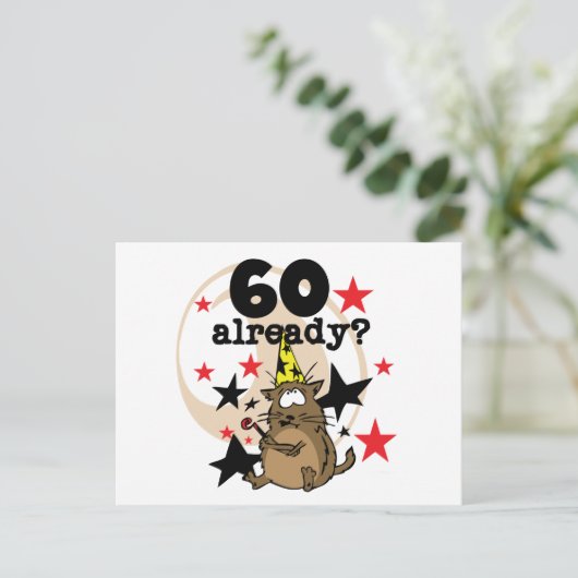 60 Bereits zum Geburtstag Postkarte (Stehend Vorderseite)