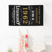60. Birthday 1962 Add Name Black Gold Legendary Banner (Insitu)