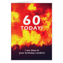 60 Birthday Forest Fire Candle Spaß