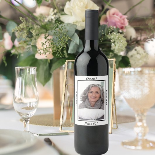 60. Birthday Foto von 60 Years Women Weinetikett