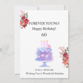 60. BIRTHDAY-KARTE EINLADUNG (Vorderseite)