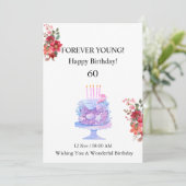 60. BIRTHDAY-KARTE EINLADUNG (Stehend Vorderseite)