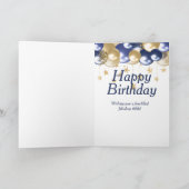 60. Birthday Navy Gold Glitzer Karte (Innenseite)