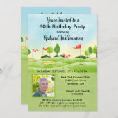 60. Birthday Party Foto Golf Einladung (Vorne/Hinten)