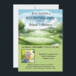 60. Birthday Party Foto Golf Einladung<br><div class="desc">Diese festliche und farbenfrohe 60. Geburtstagsfeier lädt zum Golfen ein. Es verfügt über einen Golfplatz mit Golfklubs auf einem Golfplatz, viel zu personalisieren, um für Ihre eigene Veranstaltung und ein Foto geeignet zu machen. Wir haben alle Zutaten, um es zu einem besonderen Party zu machen - angefangen mit einer Party...</div>