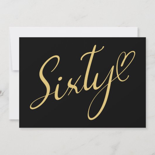 60 Black Gold 60. Geburtstag Einladung (Rückseite)