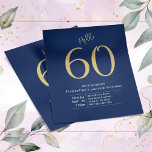 60 Blue Gold Budget 60. Geburtstag Einladung Flyer<br><div class="desc">Feiern Sie einen Meilenstein mit einem preisbewussten Stil! Dieser Flyer ist für jeden 60. Geburtstag perfekt. Das elegante Blau- und Goldstil verleiht dem Hotel eine Touch Glamour. Diese Einladung zum 60. Geburtstag ist ein zeitloser Weg, um einen besondere Anlass zu markieren. Wirf einen unvergesslichen Abend mit deiner Familie und Freunden,...</div>