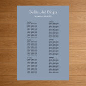 60 Blue Simple Wedding Seating Chart Poster