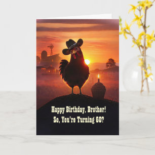 60. Bruder Happy Birthday Lustiger Hühnerhof Karte