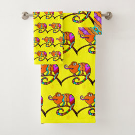 60 Chameleon Handtücher SET