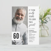 60 Chic Foto 60. Geburtstagsparty Einladung (Stehend Vorderseite)