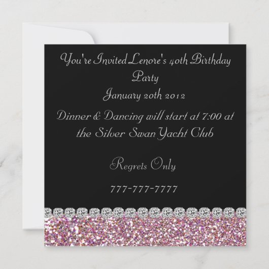 60. Classy Geburtstagsparty Einladung (Rückseite)