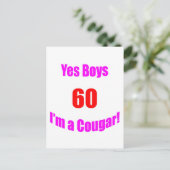 60 Cougar Birthday Postkarte (Stehend Vorderseite)