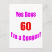 60 Cougar Birthday Postkarte (Vorderseite)