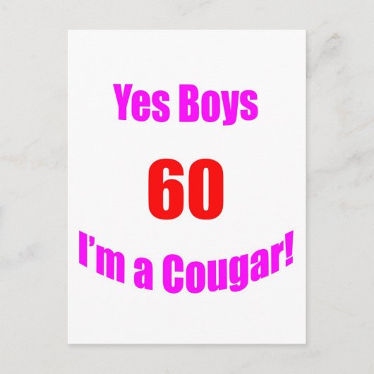 60 Cougar Birthday Postkarte (Vorderseite)