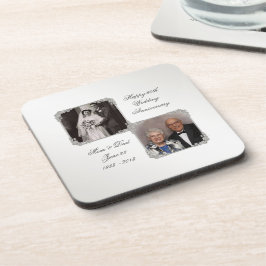 60. Diamant-Hochzeits-Jahrestags-Foto-Untersetzer Getränkeuntersetzer