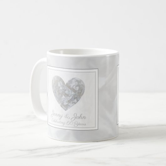60. Diamant Hochzeitsstipendium Kaffeetasse (Vorderseite Links)
