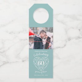 60. Diamant Hochzeitstag Foto Edelstein Herz Flaschenanhänger