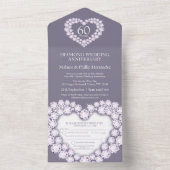 60. Diamant Hochzeitstag Foto grau alles in All In One Einladung (Innen Boden)