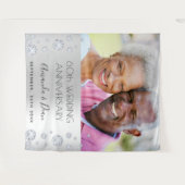 60. Diamant Hochzeitstag Foto Silber Wandteppich (Vorderseite (Horizontal))
