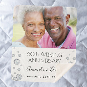 60. Diamant Hochzeitstag Foto weiß Sherpadecke