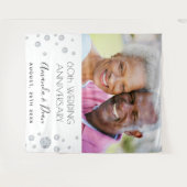 60. Diamant Hochzeitstag Foto weiß Wandteppich (Vorderseite (Horizontal))