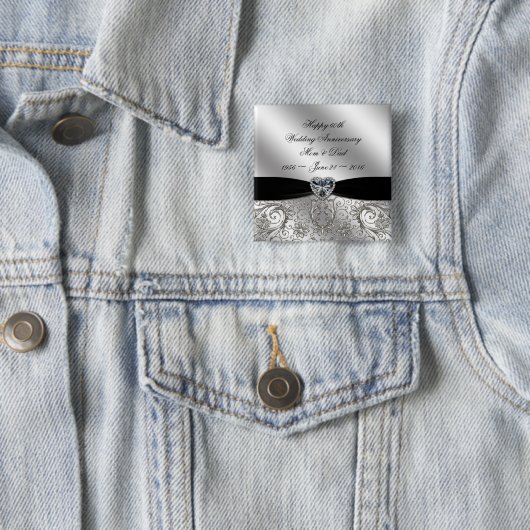 60. Diamant-Hochzeitstag-Knopf Button (Beispiel)