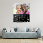 60. Diamant Hochzeitstag schwarzes Foto Wandteppich