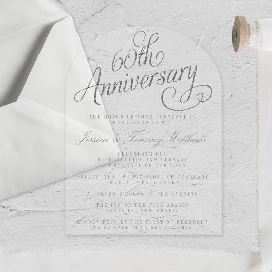 60. Diamantene Hochzeit Acryleinladungen