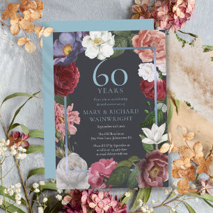 60. Diamantene Hochzeit Country Rose Einladung