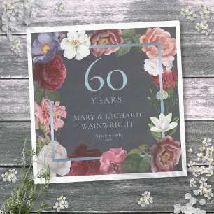 60. Diamantene Hochzeit Country Roses Serviette