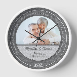 60. Diamantene Hochzeit Foto Uhr