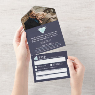 60. diamantene Hochzeit Geschenk Diamant All In One Einladung