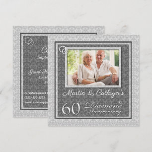 60. Diamantene Hochzeit mit Foto-Party Einladung