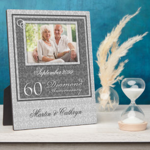 60. Diamantene Hochzeitstag Foto Namen und Datum Fotoplatte