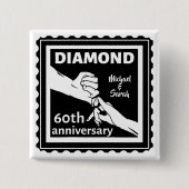 60. Diamantenhochzeit Traditionelles Jubiläum Button (Vorderseite)
