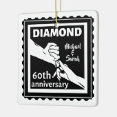 60. Diamantenhochzeit Traditionelles Jubiläum Keramikornament (Links)