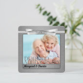 60. Diamond Anniversary Custom Foto Party Einladung (Stehend Vorderseite)